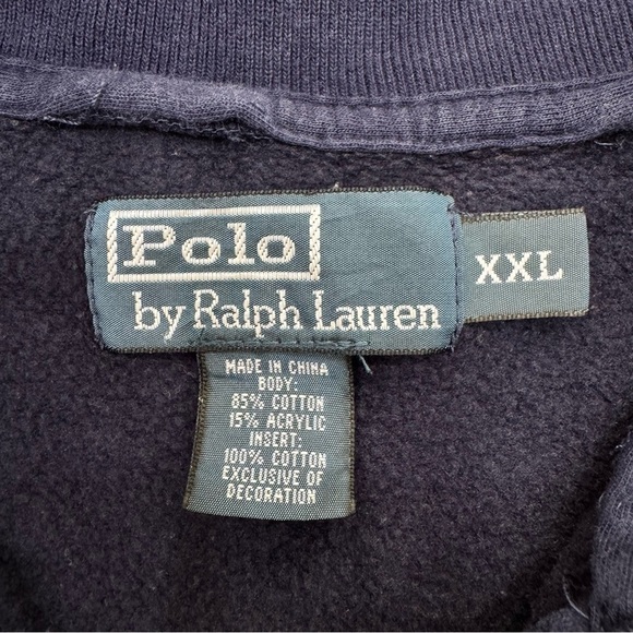 Polo Ralph Lauren Men’s Track Jacket Vintage Navy with White Jacket Sz 2XL - Picture 4 of 6